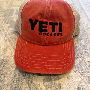 NWT YETI Red and Beige Mesh Cap